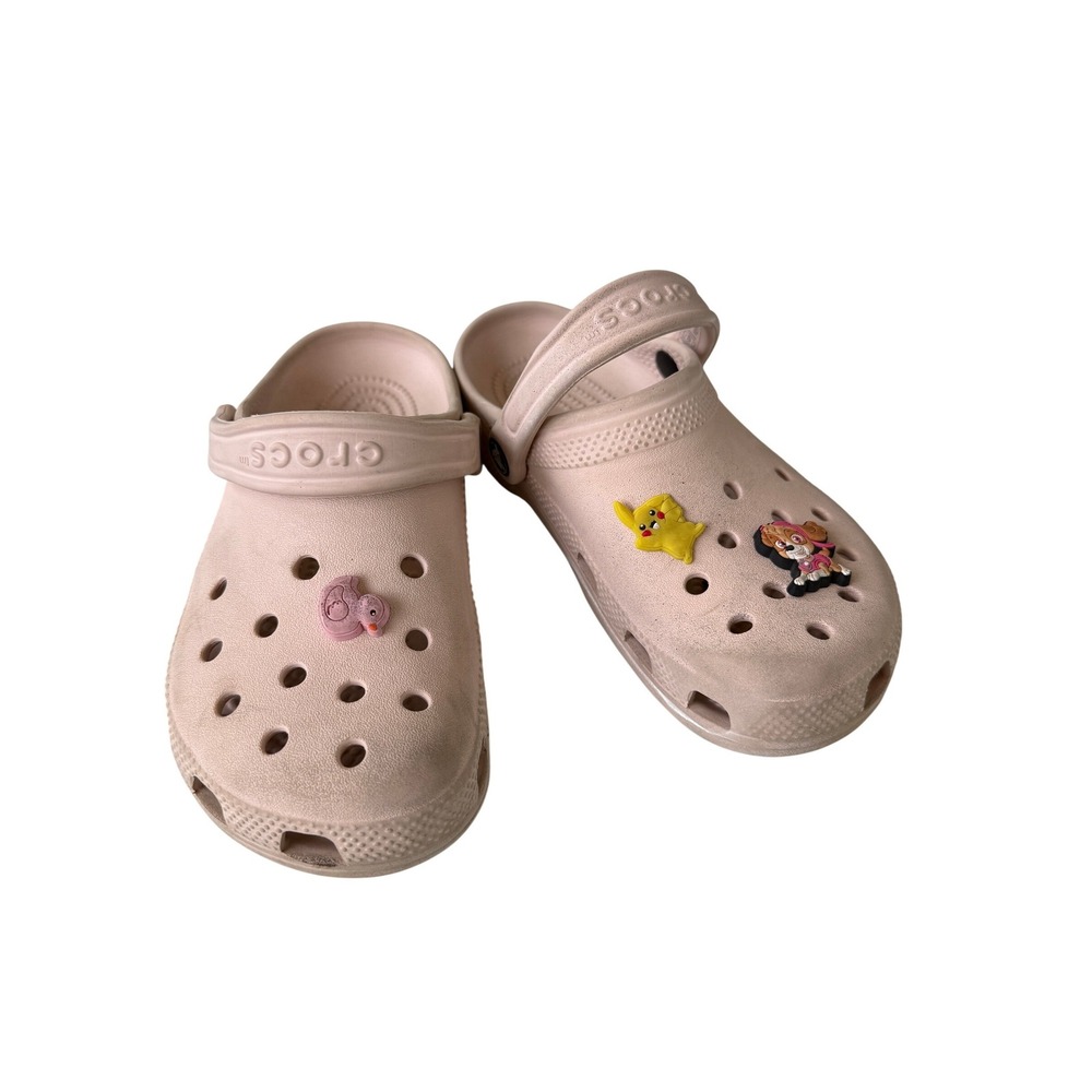 Crocs Classic Clogs Pink Pikachu Paw Patrol Skye Jibbitz Charms Mens 4 Womens 6‎